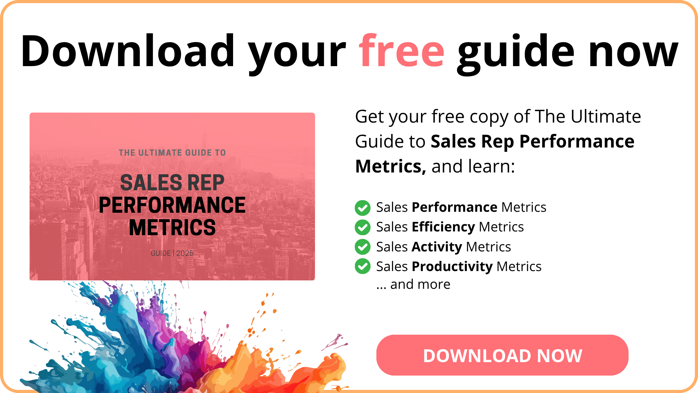 Sales Rep Performance Metrics formulas