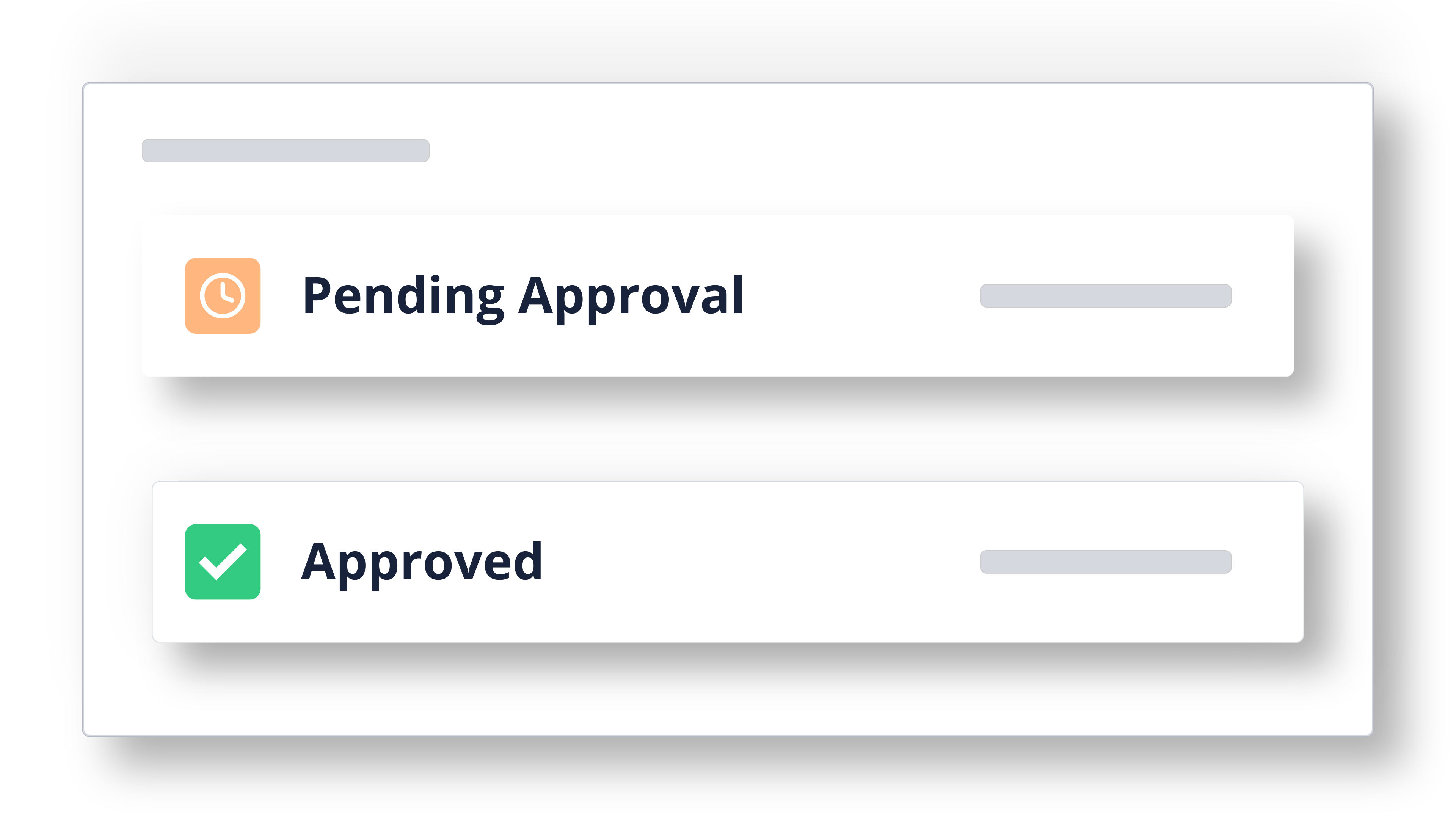 Control approvals in Bentega feature card