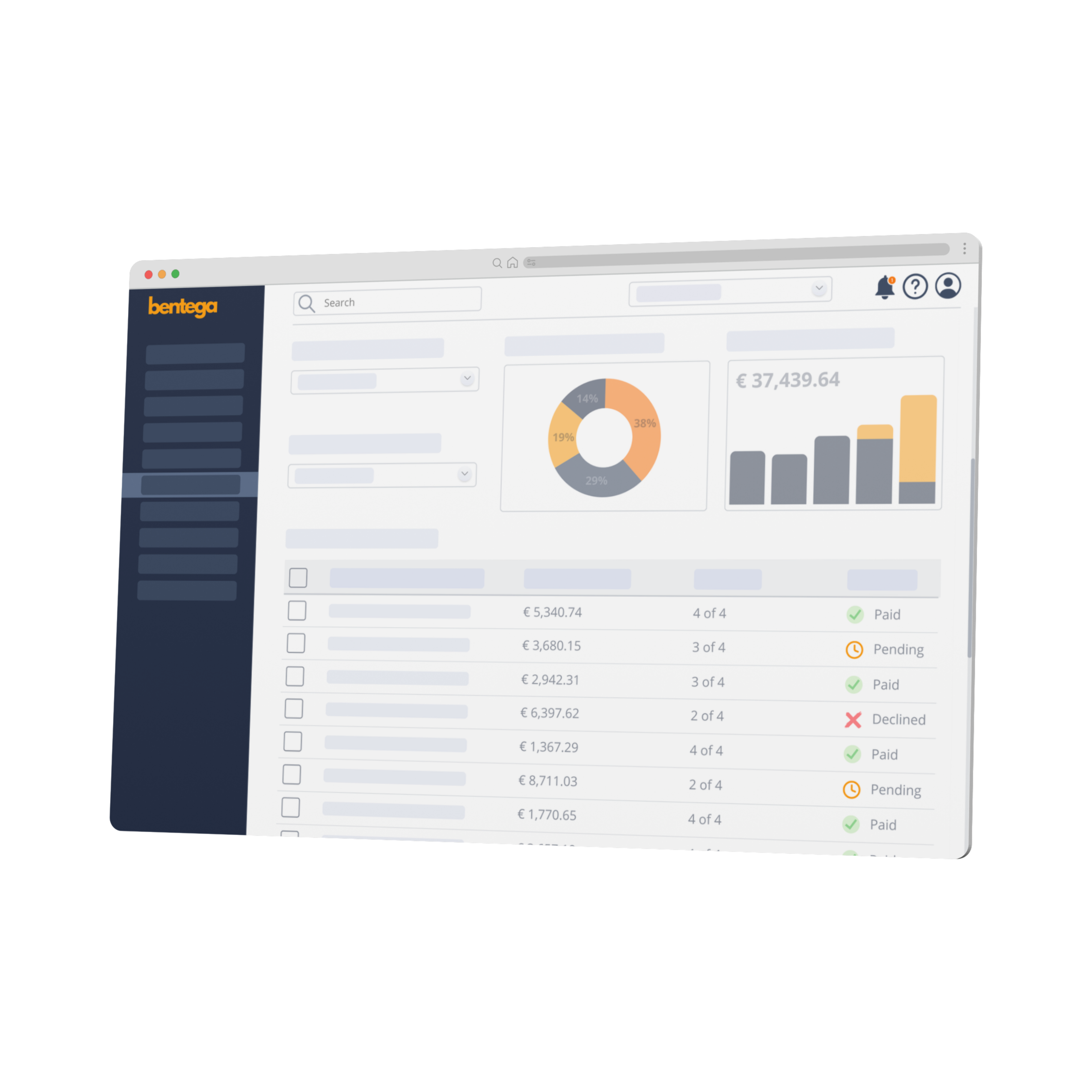 Review payouts with more control Bentega